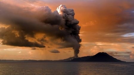 Volcanic Eruption - volcano, nature, mountain, eruption, ash cloud