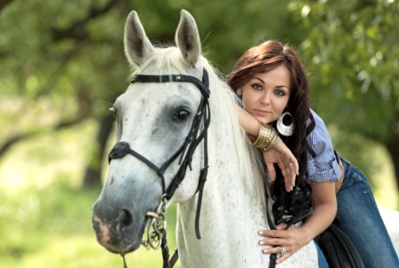 I'm ready - cowgirl, beauty, white, horse