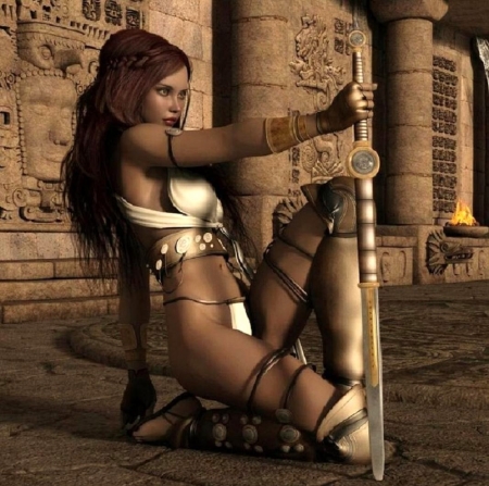 'Warrior princess'..... - mystical, princess, sword, warrior