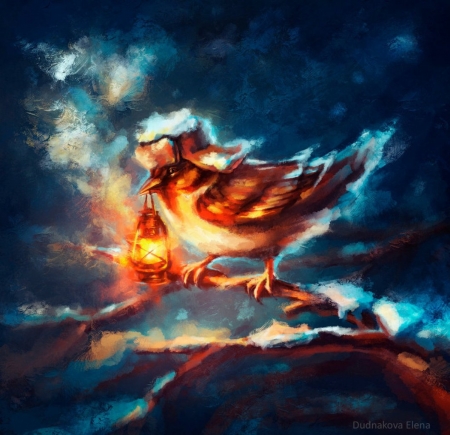 Sparrow - sparrow, bird, fantasy, art