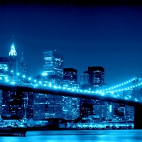 Nightscape of the Brooklyn Bridge, NY
