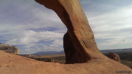 View from Wilson Arch, Moab, Utah - nature, arch, sky, clouds, utah, moab, wilson