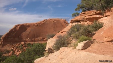 View from Wilson Arch, Moab, Utah - Arch, Boulders, Nature, Moab, Wilson, Utah, Sky