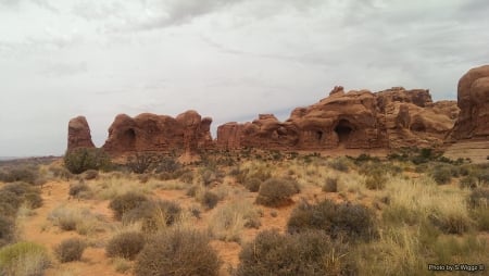 Herd of Elephants, Double Arch, Moab, Utah - double, nature, arch, sky, elephants, clouds, utah, moab