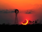 A Partial Solar Eclipse over Texas