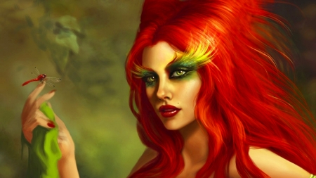 Poison Ivy - digital, pretty, beautiful, poison ivy, girl, art, fantasy, female, woman