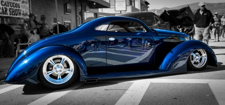 Blue Hot Rod - two colour, cars, hotrod, blue