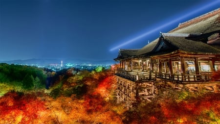 Kiyomizu Temple, Kyoto, Japan - building, autumn, house, landscape