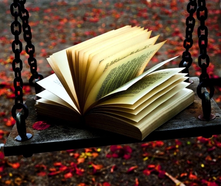 Book of Autumn - fall, swing, season, leaves