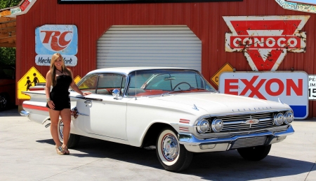 1960-Chevrolet-Impala - Sexy, White, Classic, Model