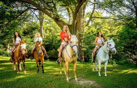 4 Of A Kind Cowgirls - horses, sexy, models, boots