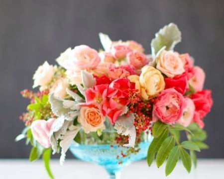 Lovely Flowers - bloom, flowers, petals, tray