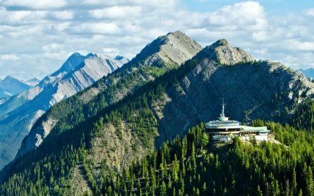 Top of the Mountains at Banff, Alberta - forests, mountains, canada, nature