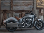 beautiful gray indian scout motorcycle