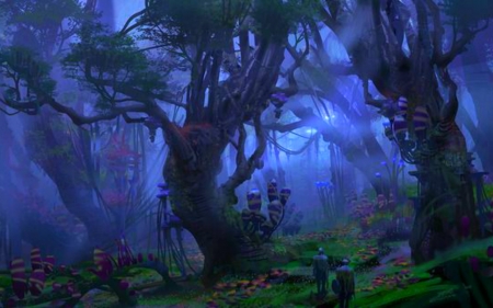 Enchanted Forest - forest, fantasy, trees, art