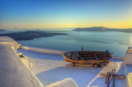 Greece - resort, greece, sea, boat