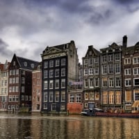 amsterdam homes on a canal hdr