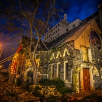 crumbling church in new zealand hdr