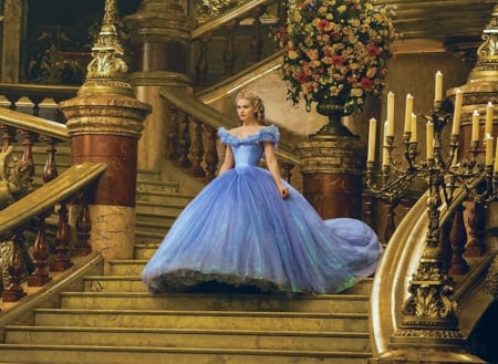 Cinderella on the Staircase  - film star, beautiful, photography, movie star, photo, wide screen, celebrity, actress, movies, films, cinema