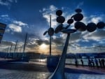 sculpture at auckland harbor hdr