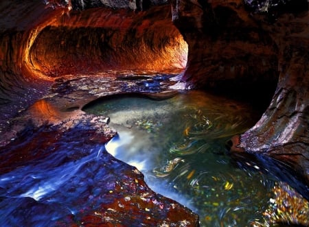 'Traces of autumn'..... - fall, cave, colors, autumn