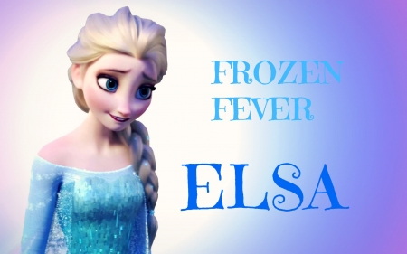 Elsa - poster, blue, frozen fever, girl, blonde, pink, snow queen, movie, princess, elsa, disney