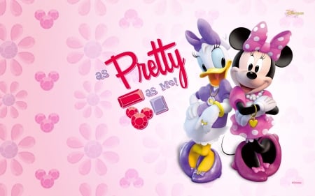 Pretty girls - duck, minnie, daisy, girl, mouse, pink, purple, movie, cute, disney