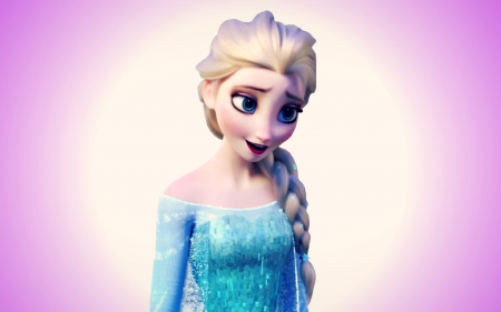 Elsa - blue, girl, blonde, pink, snow queen, fantasy, frozen, movie, elsa