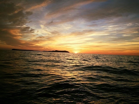 Sunset - clouds, amazing, beautiful, sea, beauty, ocean, lovely, sunset, nature, peaceful, sky