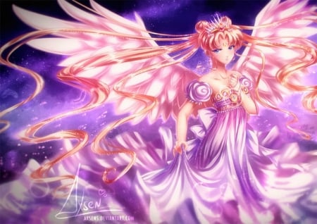 ♥ - sailormoon, anime, lady, wings