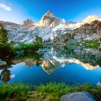 Landscape with mountain and lake