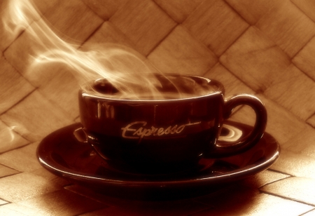 *Double espresso* - good morning, coffee time, coffee, hot, espresso, large, cup, single, cafe