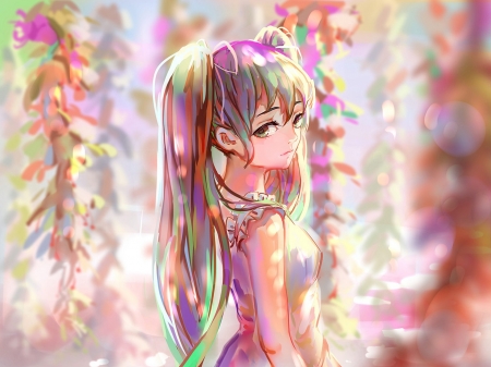 Hatsune Miku - hatsune miku, art, girl, pink, vocaloid, anime, sishenfan, manga