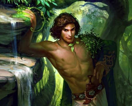 Forest spirit - forest spirit, art, man, toru-meow, green, shallow, fantasy