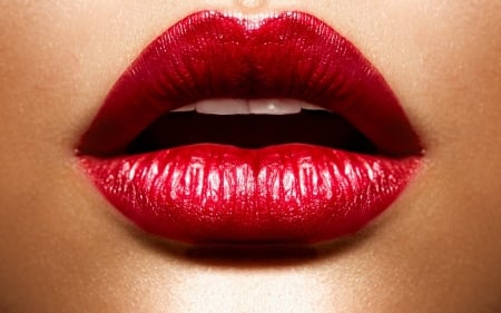 Red - mouth, skin, lips, woman, red, lipstick