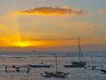 boats at a beautiful sunset