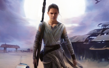 Rey Star Wars the Force - star, rey, wars, 2015, force