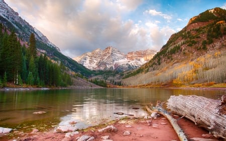 Maroon Lake - maroon, nature, water, lake