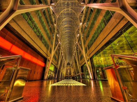 brookfield place an office complex in toronto hdr - offices, modern, lobbey, hdr, building