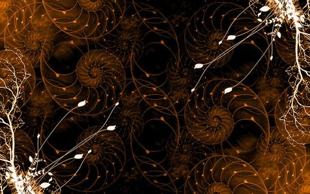 FUTURISTIC ORANGE - design, orange, wallpaper, fractal