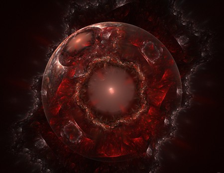 Red Crystal - abstract, red, digiart, 3d, crystal, fractal