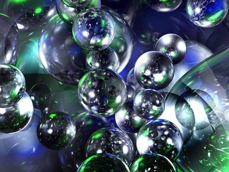 Liquid Spheres - abstract, ball, digiart, sphere, 3d