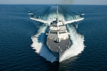 LCS Head On - wake, ocean, navy, sea