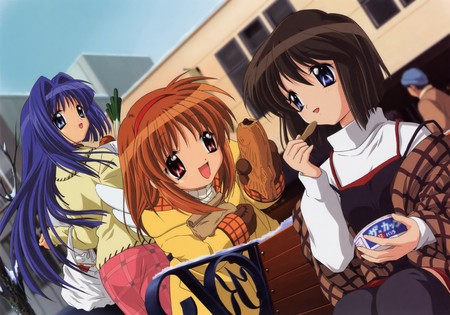 Kanon - shiori, nayuki, ayu, anime girl, kanon