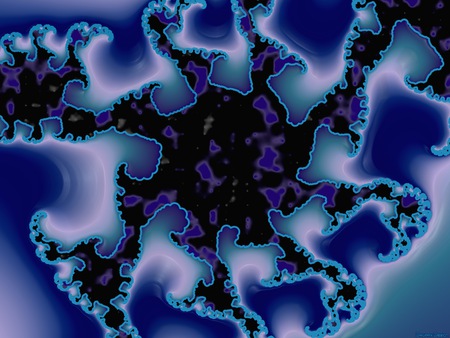 Blue Waves - design, fractal, blue, waves