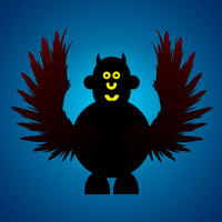 Smiley Man with Wings