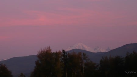 Sunset on Mount Baker - fall, mountain, sunset, widescreen, washington