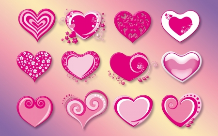 Hearts - white, pattern, pink, valentine, heart, texture