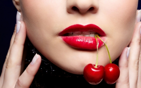 Cherry Lips - lips, face, style, lipstick