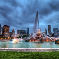 buckingham fountain in chicago hdr